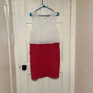 Loft pink and white dress size 14